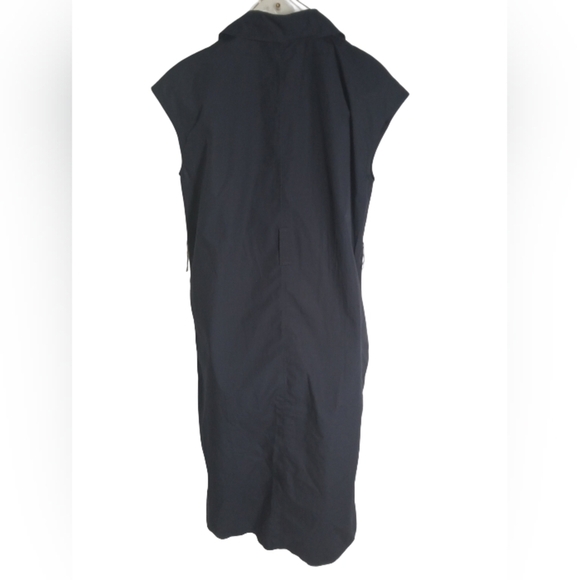 COS Women’s Blue Boxy Utility Midi Shirt Dress Pockets Belted Casual Sz 4 - Picture 8 of 8